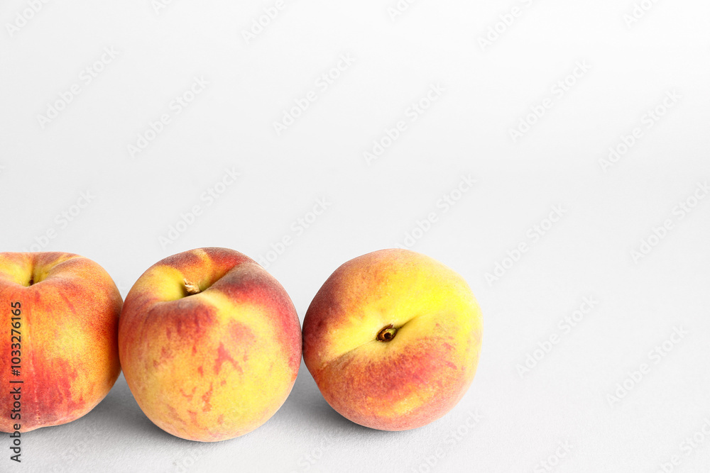 Sweet peaches on white background Sweet peaches on white background