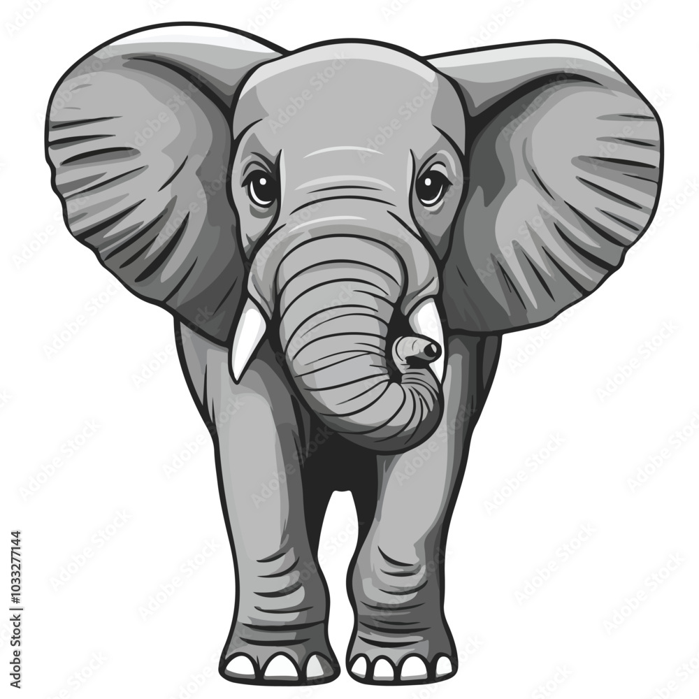 Fototapeta premium elephant cartoon isolated on white