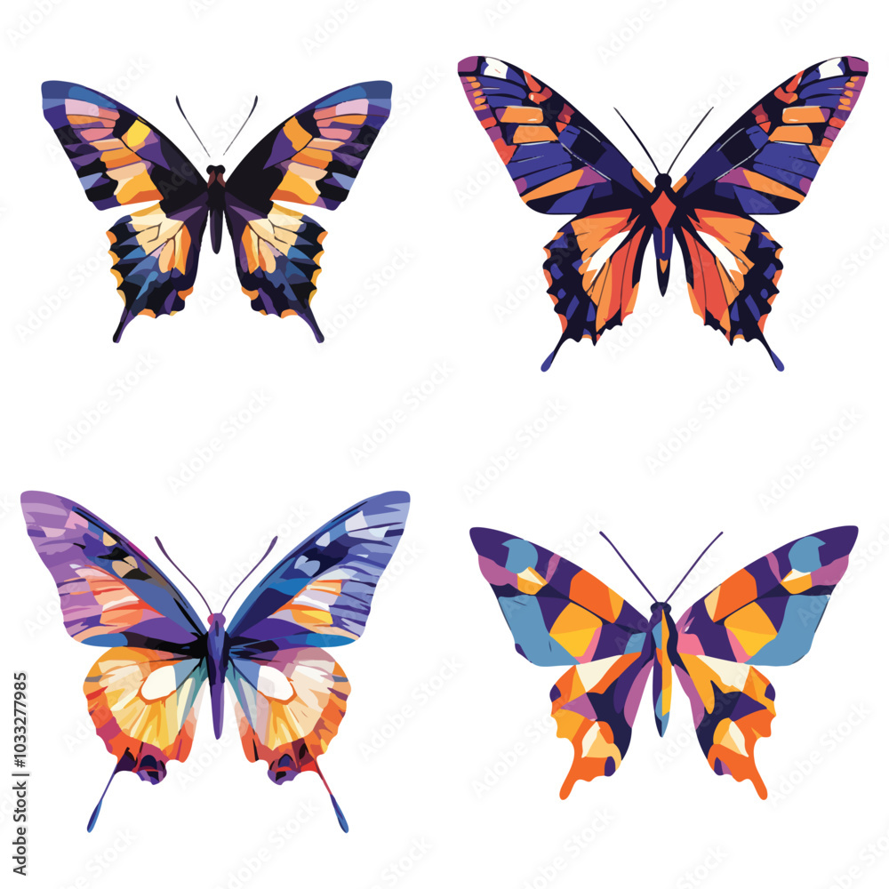 vektor set of butterflies isolated vektor set of butterflies isolated