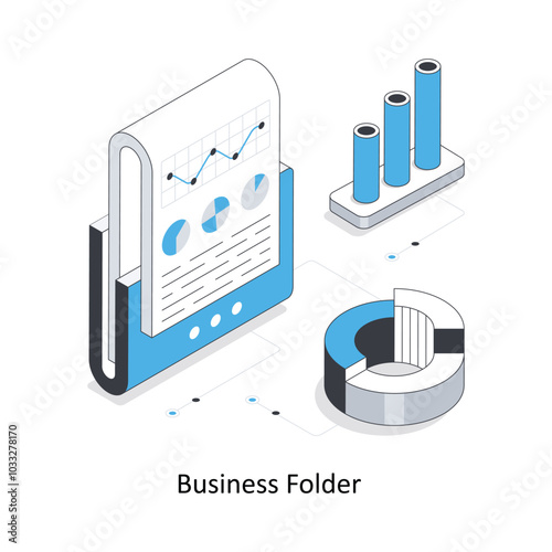 Business Folder isometric stock illustration. EPS File stock illustration 