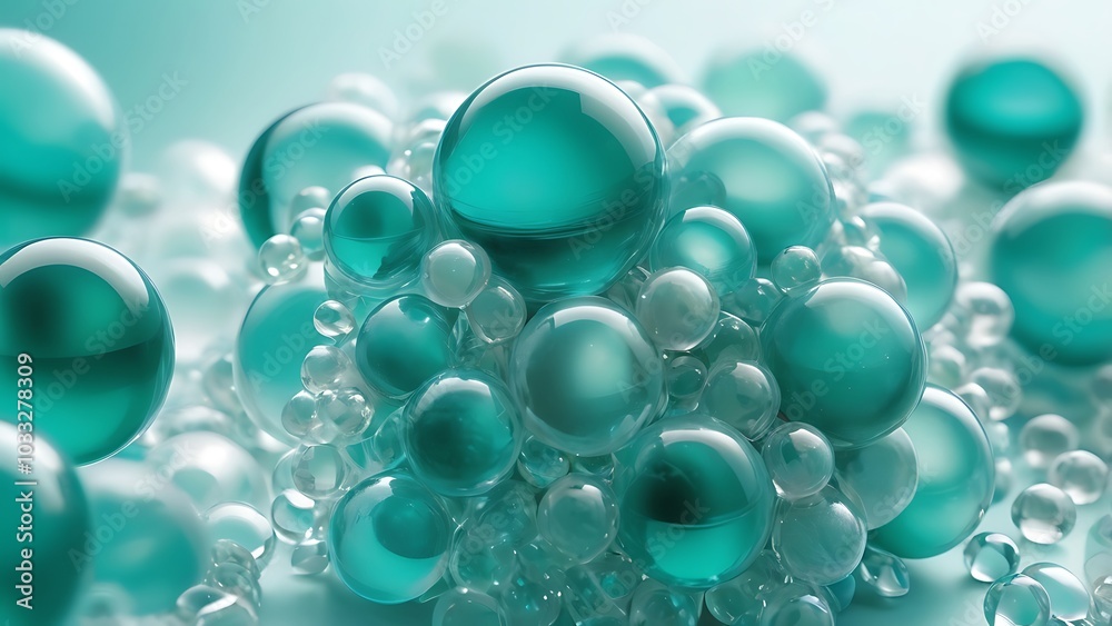 close up photograph featuring a collection of translucent glass marbles, predominantly teal and turquoise, with a glossy finish that reflects light, creating bright highlights and subtle shadows close up photograph featuring a collection of translucent glass marbles, predominantly teal and turquoise, with a glossy finish that reflects light, creating bright highlights and subtle shadows