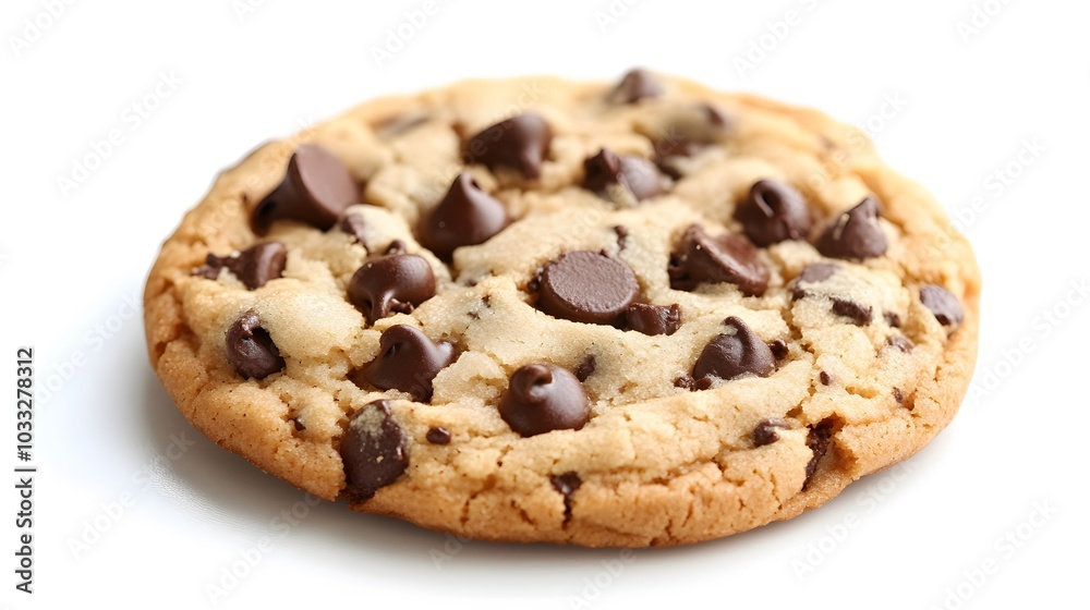 Chocolate chip cookie on white. Chocolate chip cookie on white.