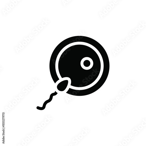 ovule being fertilized by sperm icon web design in vector