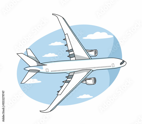 Airplane flying transport air travel and flight theme Vector illustration