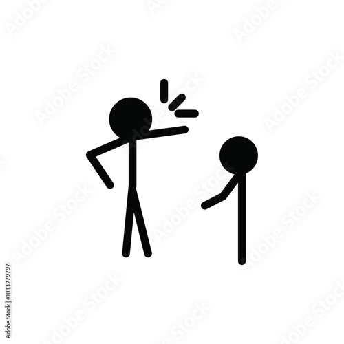 Parents scolding child icon web design in vector
