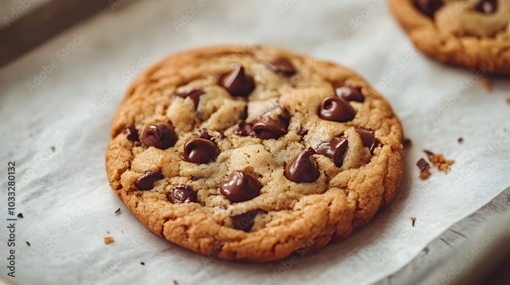 Chocolate chip cookie on white. Chocolate chip cookie on white.