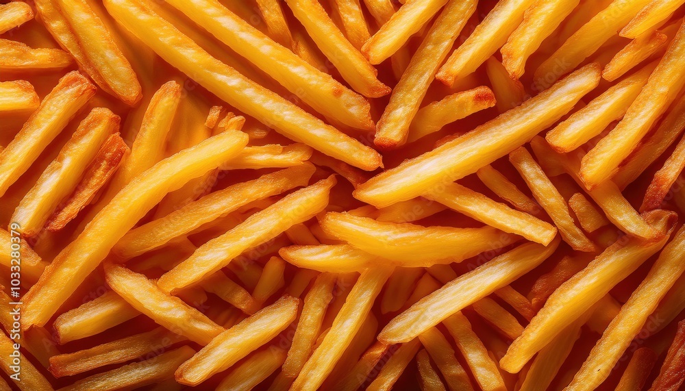 Macro Shot of Perfectly Golden Crispy French Fries. Ideal for Fast Food Branding, Restaurant Menus, or Advertising Campaigns Highlighting Freshly Fried, Salty, and Delicious Potato Snacks Macro Shot of Perfectly Golden Crispy French Fries. Ideal for Fast Food Branding, Restaurant Menus, or Advertising Campaigns Highlighting Freshly Fried, Salty, and Delicious Potato Snacks