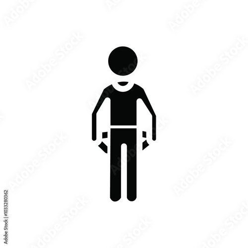 poor person empty pockets icon web design in vector