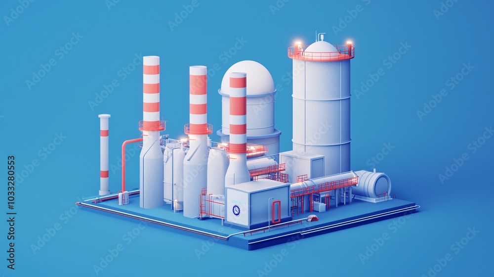 Obraz premium Innovative industrial structure illustrating modern manufacturing processes and facilities for enhanced production efficiency
