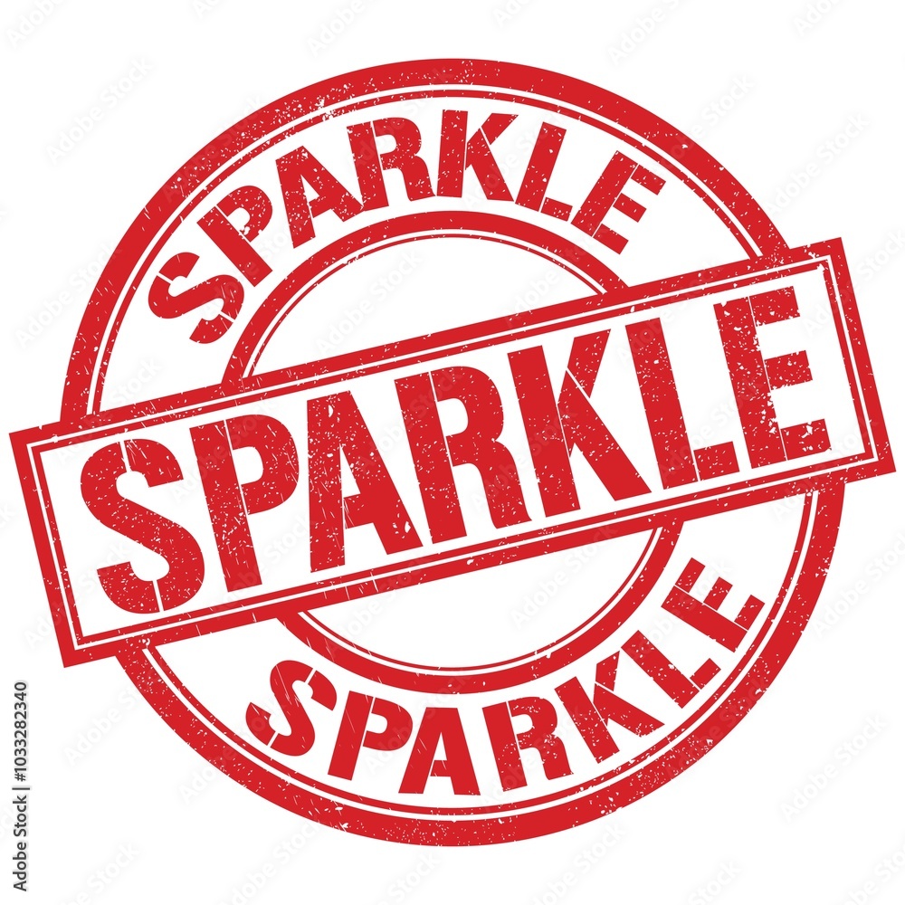 SPARKLE written word on red stamp sign SPARKLE written word on red stamp sign