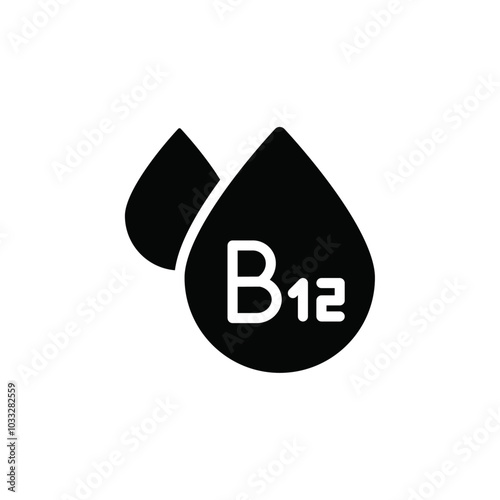 Vitamin B12 drop icon web design in vector