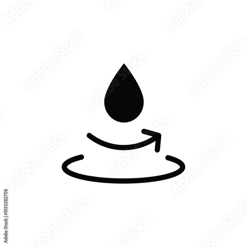 Water repellent surface icon web design in vector