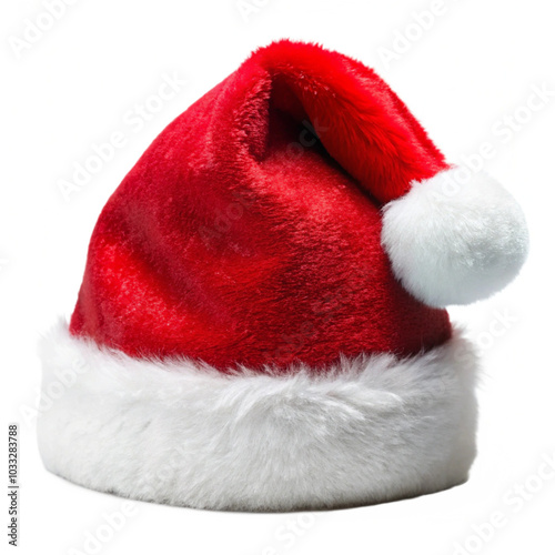 red santa claus hat isolated