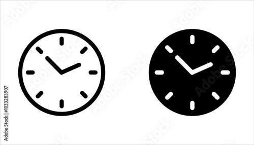 Clock icon set. Time icon vector. watch icon symbol on white background