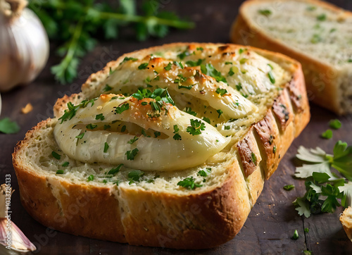 Toasted garlic bred with parsley