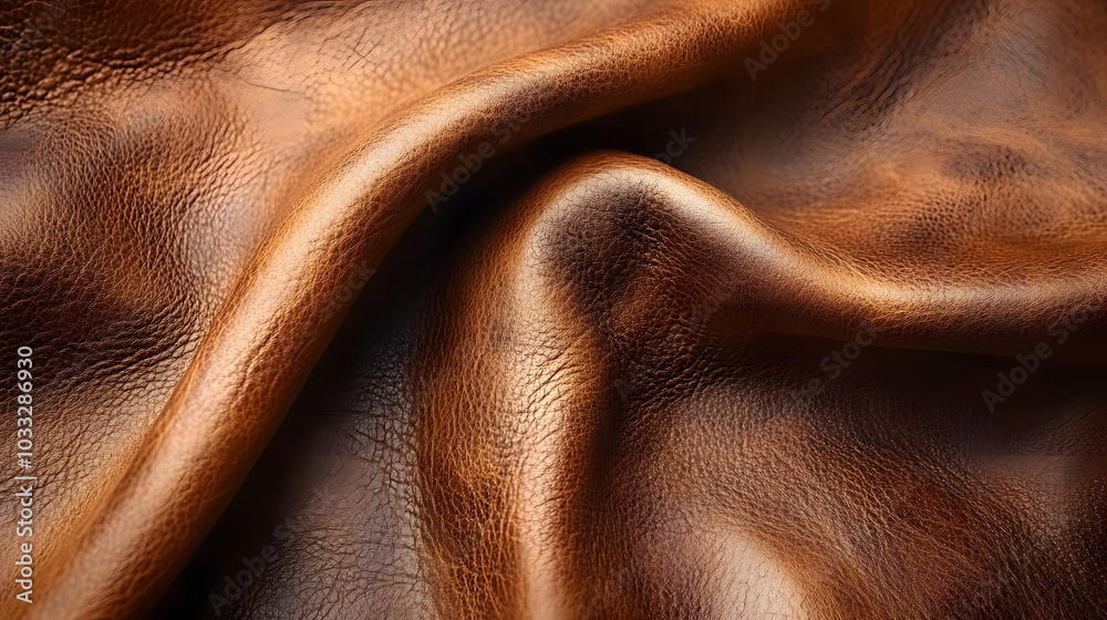 Polished Brown Leather Texture Background Showing Elegance from an Above View, Perfect for Creative Use Polished Brown Leather Texture Background Showing Elegance from an Above View, Perfect for Creative Use