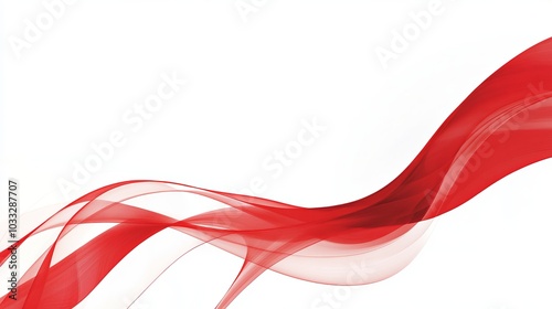 A red, curved line creates a background with a white space for adding text or messages. The design uses overlapping layers.