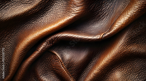 Exquisite Aerial Capture of Brown Leather Texture Offering Depth and Unique Character for Your Designs