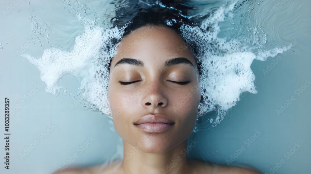 Woman Relaxing in Bubble Bath Spa Beauty Skincare Water Therapy Tranquil Peaceful C Woman Relaxing in Bubble Bath Spa Beauty Skincare Water Therapy Tranquil Peaceful C
