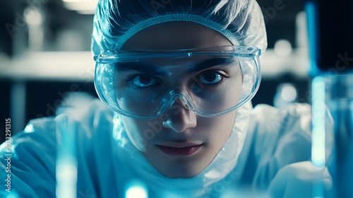 Close-up Portrait of a Scientist in a Laboratory Setting