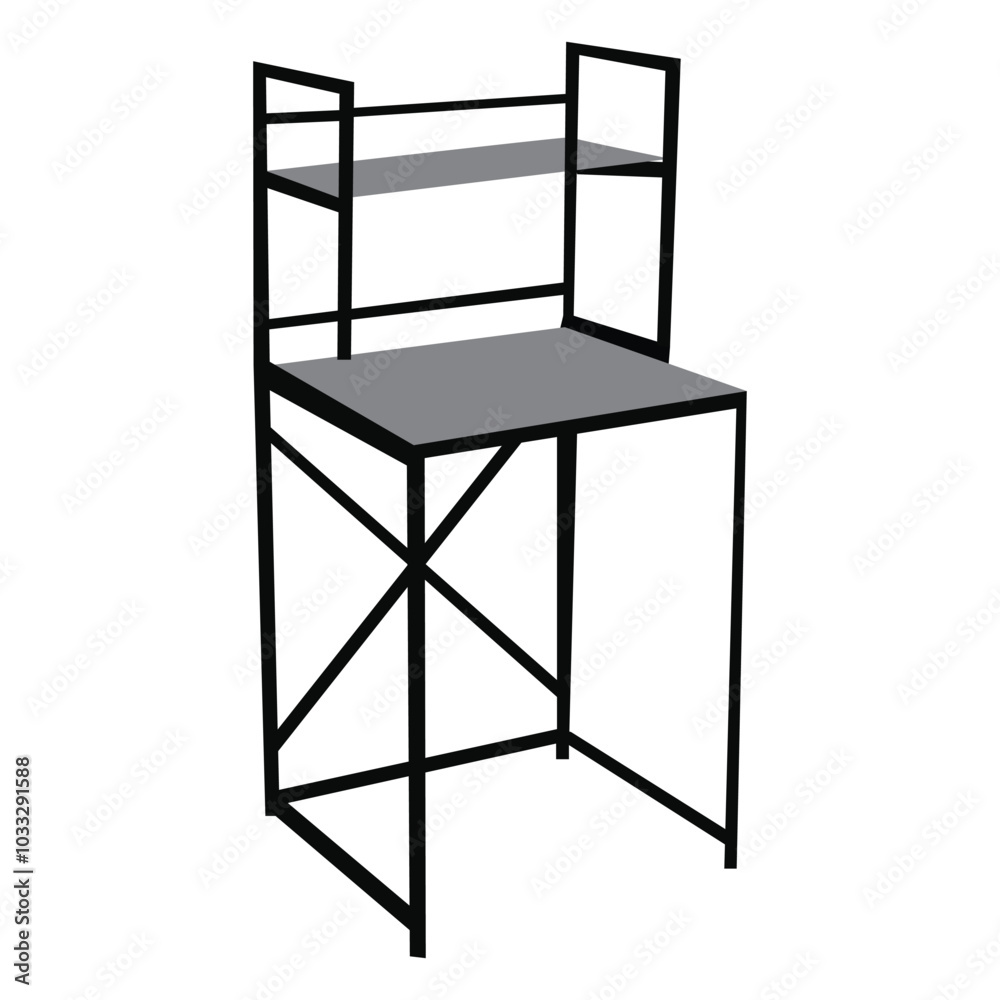 Vector illustration of a steel shelf rack, perfect for storage and organization solutions in warehouses. Vector illustration of a steel shelf rack, perfect for storage and organization solutions in warehouses.