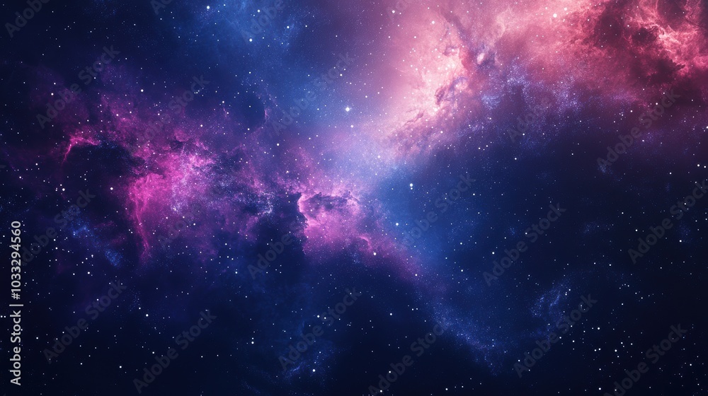 Naklejka premium A star-filled galaxy with pink and purple hues.