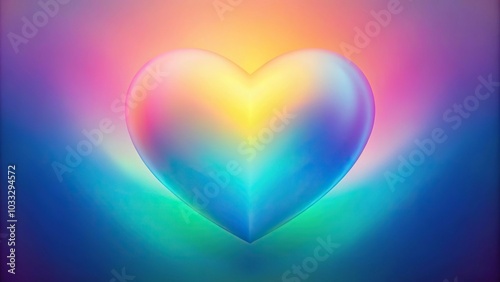 Blurred gradient heart shape in pastel colors abstract background