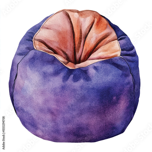 beanbag watercolor clipart illustration