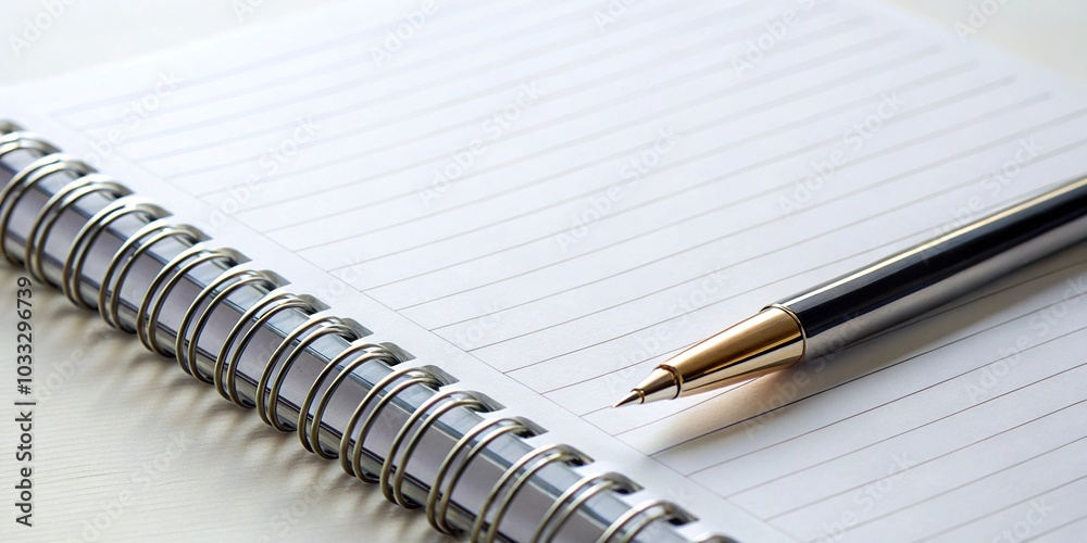 Photograph of blank white page in spiral notebook Photograph of blank white page in spiral notebook