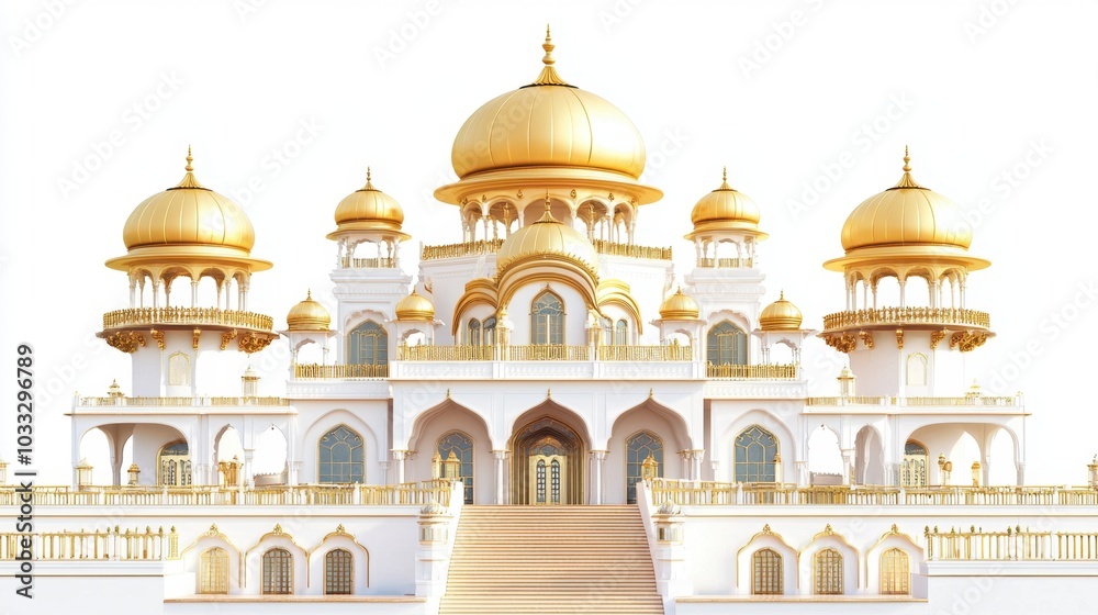 Obraz premium Majestic golden-domed palace with intricate architecture