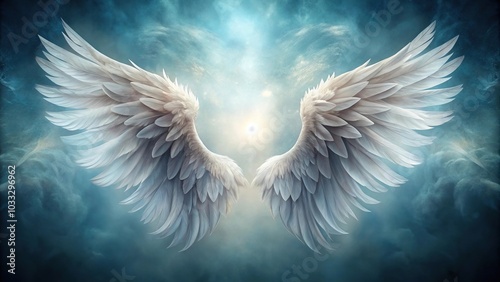 Photography background with asymmetrical angel wings design photo