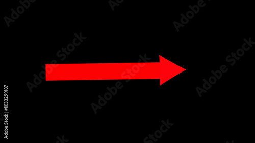 red arrow on black background