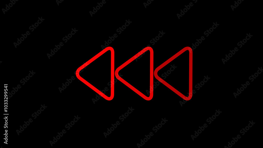 Bright play button on black background Bright play button on black background