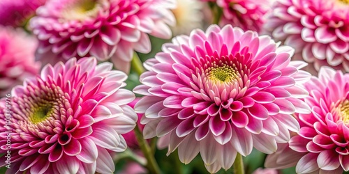 Pink and white flowers with showy petals in shallow depth of field