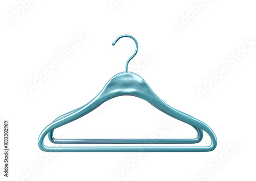 Blue Plastic Clothes Hanger Isolated. Isolated on transparent background