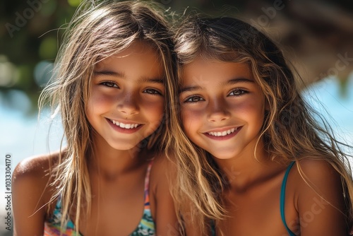 Girls enjoying their vacation, Generative AI