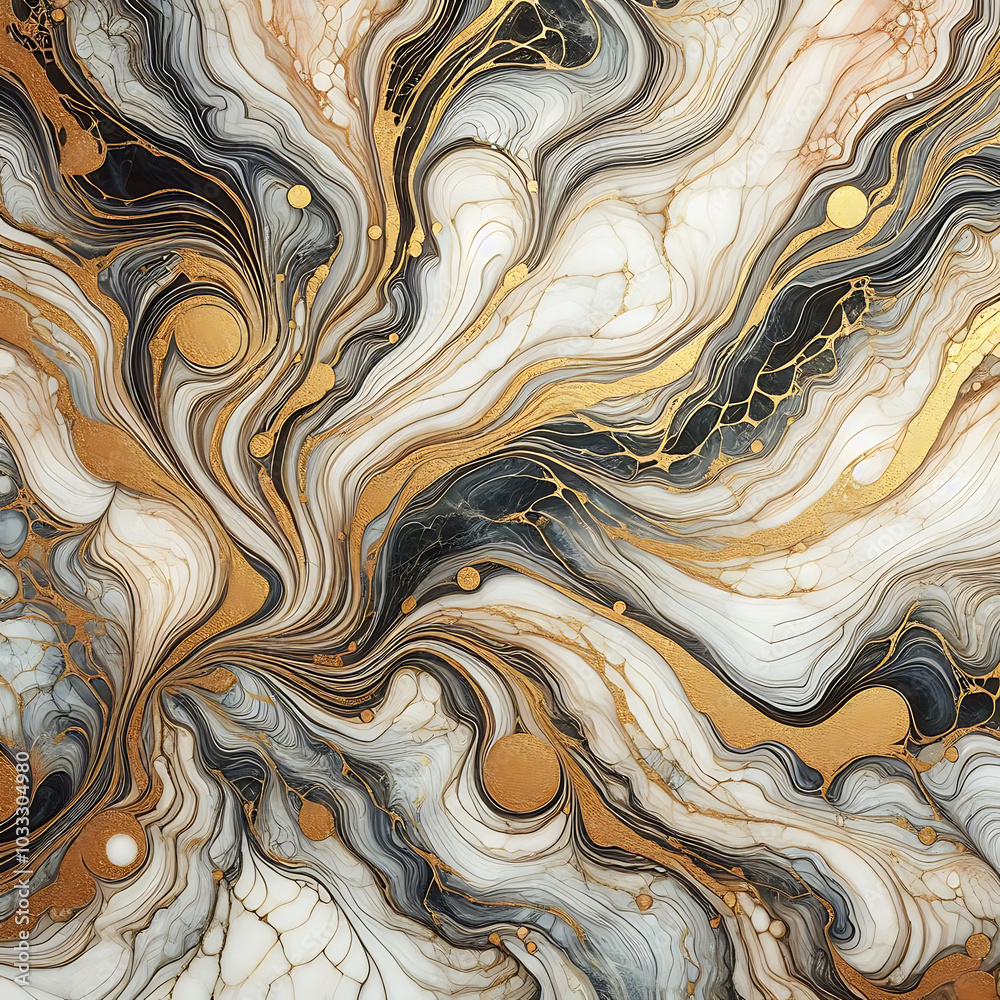 Fototapeta premium Ethereal Gold Tides, Generative Ai
