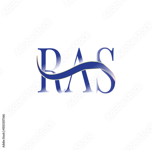 Alphabet letters Initials Monogram logo RAS, RA, AS,RAS letter logo design with white background in illustrator, vector logo modern alphabet font