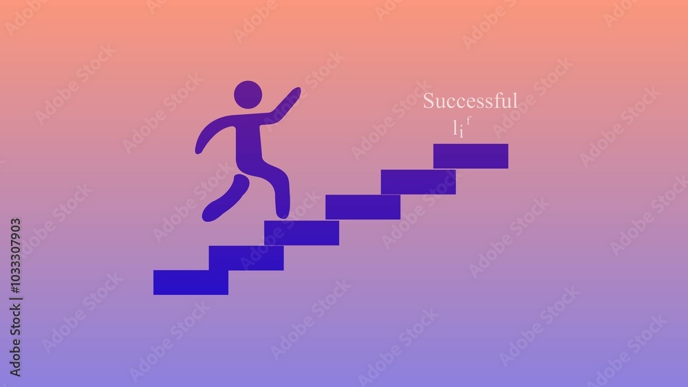 business person running on stairs business person running on stairs