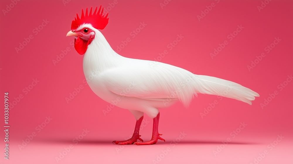 white rooster,generated ai white rooster,generated ai