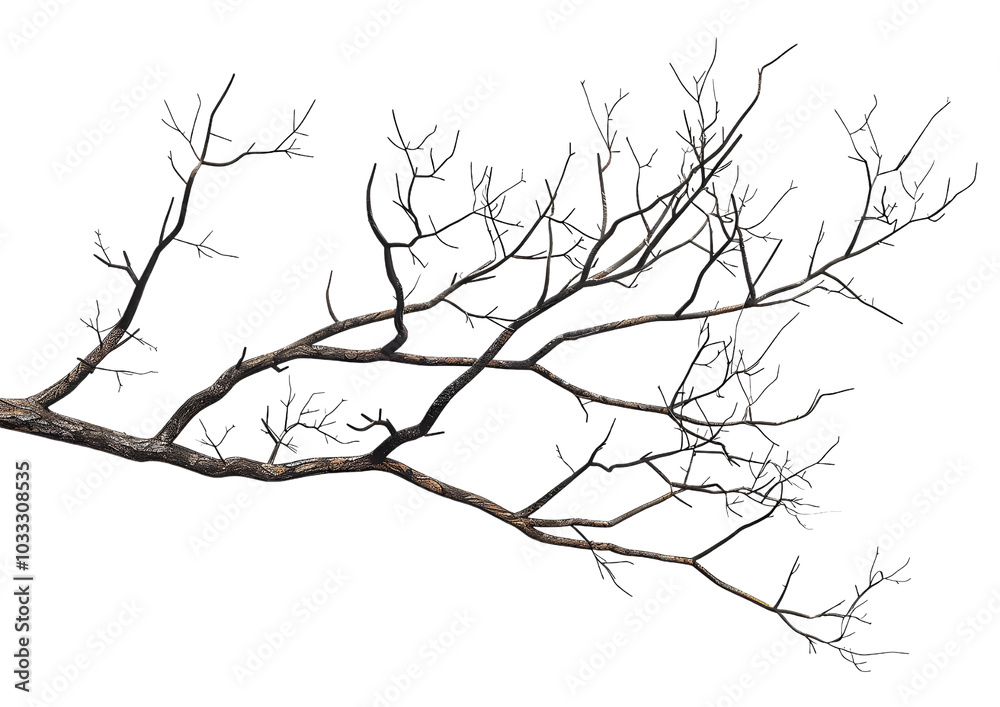 Fototapeta premium bare tree branches isolated on transparent background
