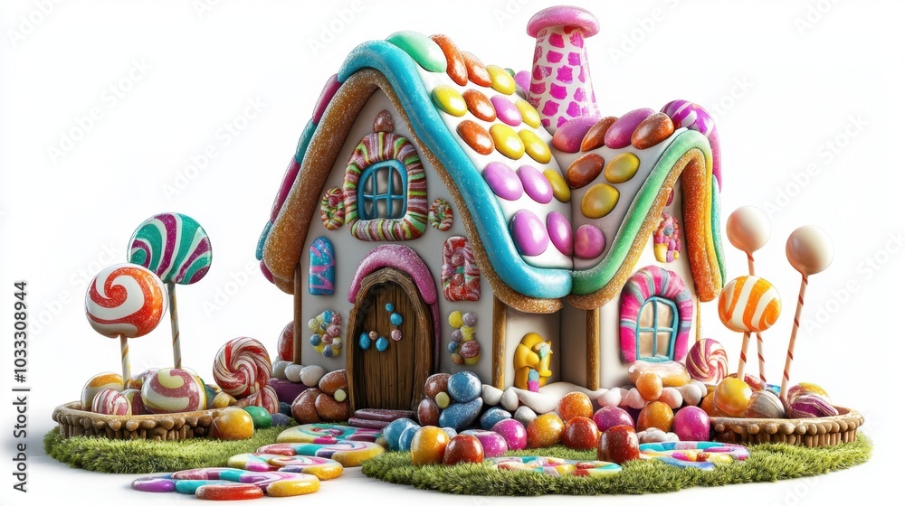 Whimsical candy-themed gingerbread house Whimsical candy-themed gingerbread house