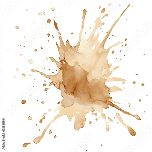 Beige splash watercolor clipart illustration