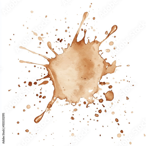 Beige splash watercolor clipart illustration
