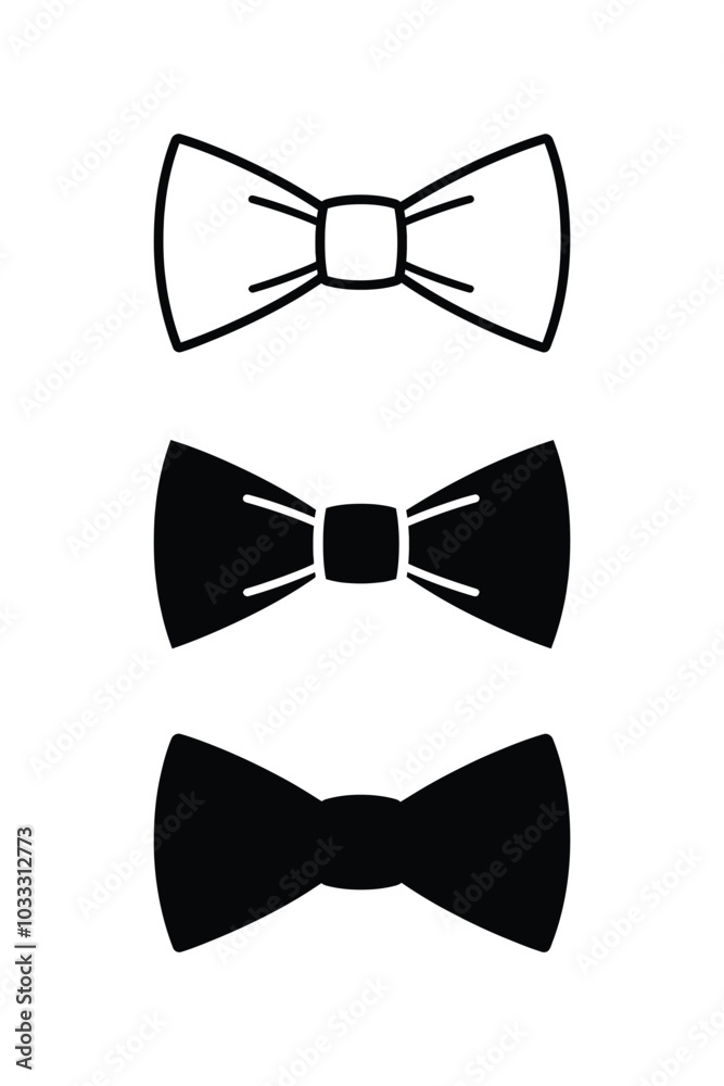 Bow Tie icon vector illustration outline isolated on white background. Bow Tie icon vector illustration outline isolated on white background.