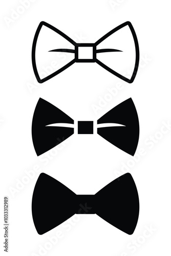Bow Tie icon vector illustration outline isolated on white background.