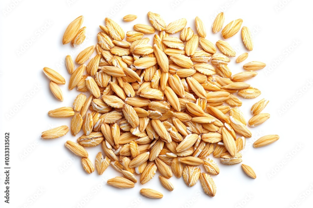 Obraz premium Raw Organic Oat Groats Isolated on White Background