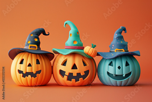 Halloween creative 3d illustration 