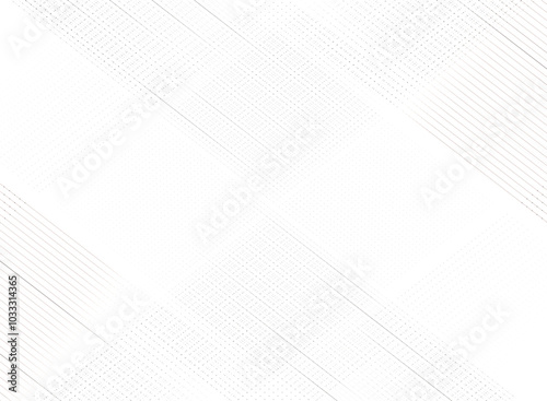 モノクロの直線ラインとドットのシンプルなデザイン　白背景のテクスチャ素材