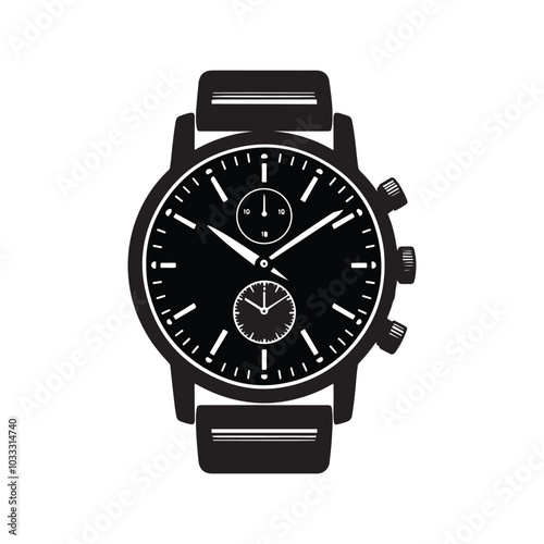 Watch silhouette icon vector illustration.